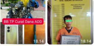 Tiga pelaku pencurian uang ratusan juta Alokasi Dana Desa (ADD) yang berhasil diamankan Polsek Pujud bersama barang bukti
