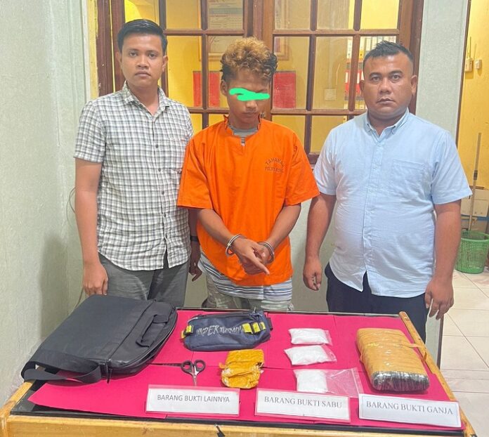 Pengedar Sabu dan Ganja Diciduk di Hotel Jalan Sudirman, Polisi Amankan BB 1,2 Kg