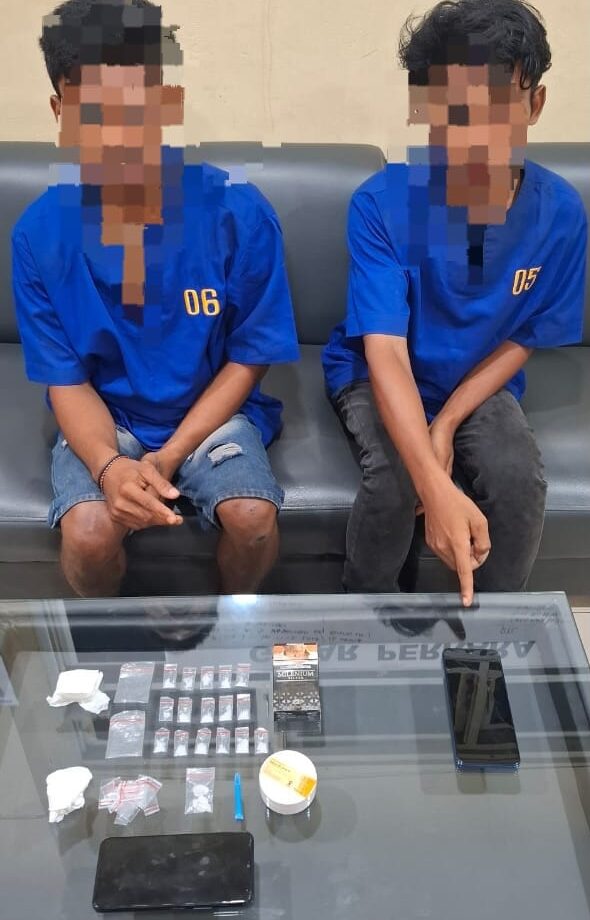 Polisi Tangkap Dua Pengedar di Bukit Kapur, 17 Paket Sabu Disita