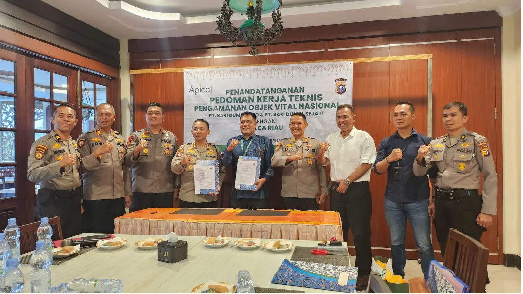 Tingkatkan Keamanan Obvitnas, Apical dan Polda Riau Tandatangani Pedoman Kerja Teknis 2025