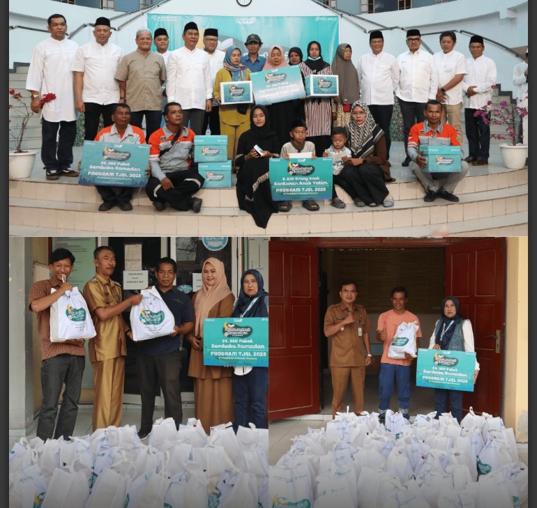 Pelindo Regional 1 Dumai Salurkan Ratusan Paket Sembako dan Santunan Anak Yatim