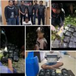Tim gabungan Direktorat Jenderal Bea dan Cukai dan Bareskrim Polri mengamankan tersangka dan barang bukti 14 bungkus sabu seberat 14,7 kilogram yang disembunyikan dalam jeriken biru, usai penindakan di Jalintim Rantau Bais, Kabupaten Rokan Hilir, Riau, Senin (9/2/2026) dini hari.